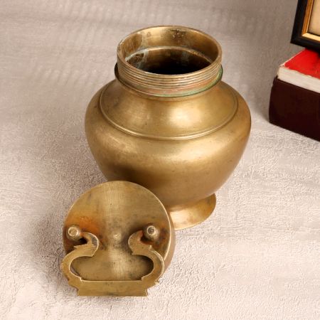 Vintage Handmade Brass Ganga Jali Pot for Prayer