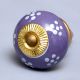Dark Purple Floral Knob