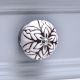 Brown Amarylis Floral Etched Ceramic Knobs
