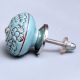 Sea Green Brown Leaf Flower Etched Ceramic Knob Online