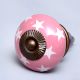 Pink Star Ceramic Drawer Knob