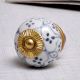 Grey Dotted Ceramic Floral Cabinet Knobs