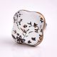 Golden Leaf Flower Square Ceramic Cabinet Knob