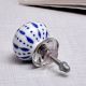 White & Blue Ceramic Floral Knob