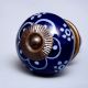 Navy Blue Floral Ceramic Cabinet Knob