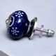 Navy Blue Floral Ceramic Cabinet Knob