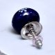 Navy Blue Floral Ceramic Cabinet Knob