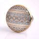 Golden Border Pattern Flat Ceramic Cabinet Knob