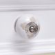 White Etched Ceramic Knob 49