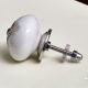White Etched Ceramic Knob 49