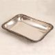 Vintage Rectangle Shaped White Metal Food Tray for Decor