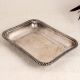 Vintage Handmade White Metal Food Tray in Rectangle Shape