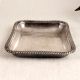 Vintage Handmade White Metal Food Tray in Rectangle Shape