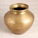 Elegant Golden Engraved Brass Holy Water Pot for Decor