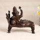 High-Quality Brass Statue of Lord Ganesha Resting on Throne