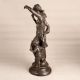 Premium Gray Brass Woman and Child Statue for Decoration