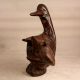 Handmade Vintage Wooden Duck Statue in European Art