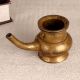 Vintage South India Brass Holy Water Pot with Spout for Decor