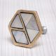 Hexagon Mother of Pearl and Brass Decorative Wardrobe Knobs
