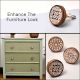 6 Pieces Floral Wooden Cabinet Knobs Drawer Pulls