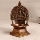 Elegant Brown Gajalaxmi Oil Lamp Made of Finest Brass