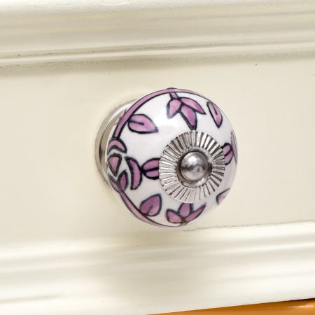 Purple Floral Knob