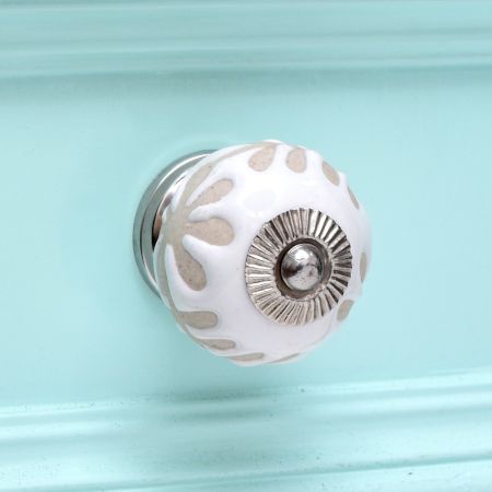 White Etched Ceramic Knob-29