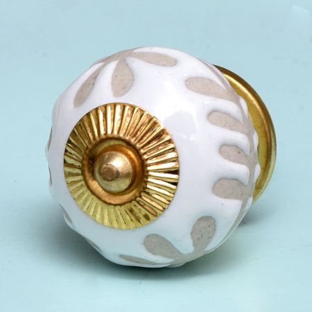 White Etched Ceramic Knob-29