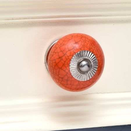 Orange Black Crackle Cabinet Knob