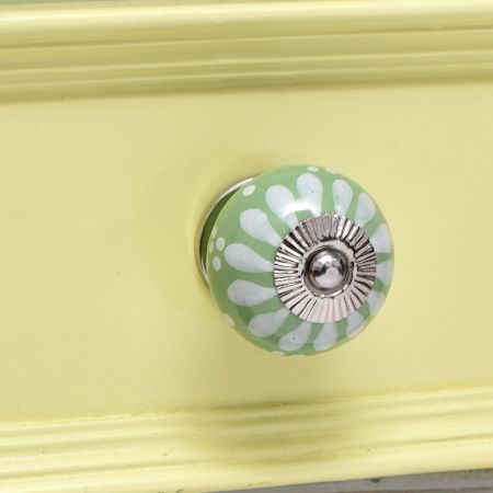 Sage Green Floral Ceramic Wardrobe Knobs Online