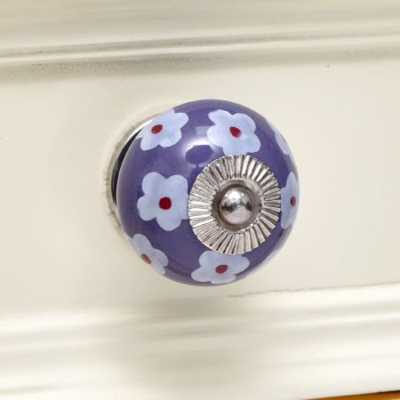 Purple Tiny Flower Knob