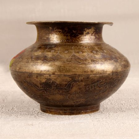 Beautiful Elegant Brown Brass Holy Water Pot for Prayer