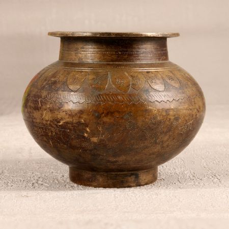 Vintage Engraved Holy Water Pot Made of Finest Brass