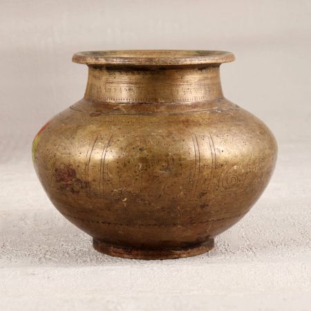 Traditional Handcrafted Brass Holy Water Pot for Flower Decoration