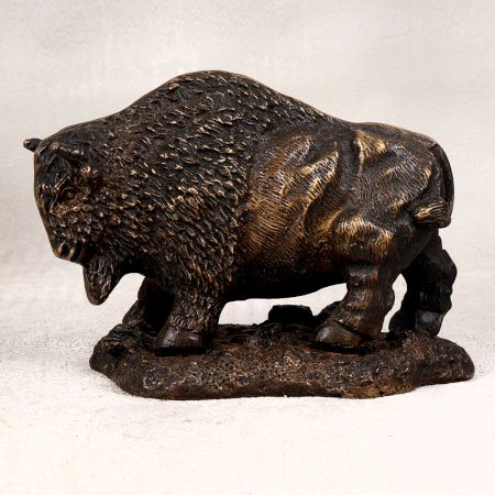Handmade Brass Statue of North American Bison Buffalo for Decor