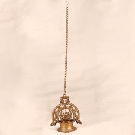 Handmade Hanging Gajalakshmi Oil Lamp Made of Finest Brass