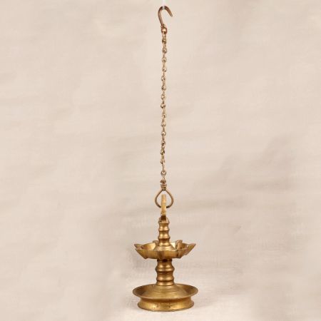 Handcrafted Finest Brass Hanging Oil Lamp for Temple