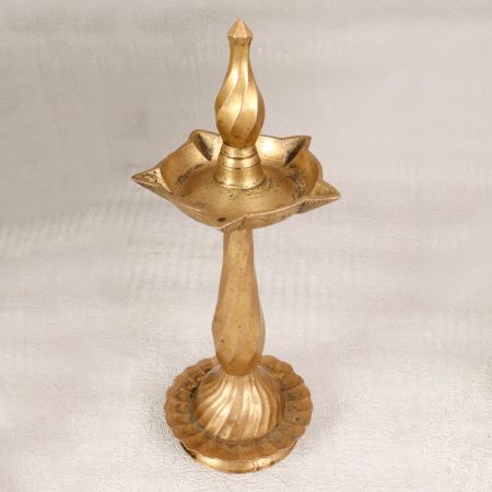 Traditional Handmade Oil Lamp Made of Brass for Prayer Room