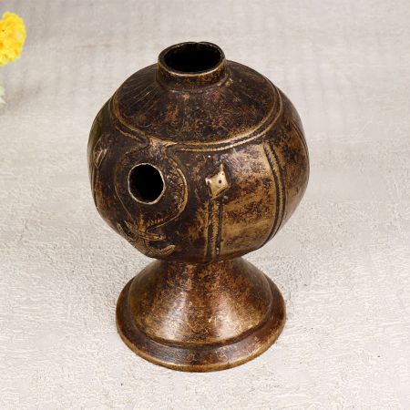 Vintage Brown Finish Hookah Base Made of Brass for Decor