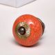 Orange Black Crackle Cabinet Knob
