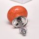 Orange Black Crackle Cabinet Knob
