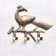 Peacock On A Branch Brass Wall Hanger Clothes Coat Hat Key Holder