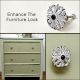 Antique White Floral Iron Cabinet Knobs