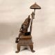 Finest Brass Statue of Lord Ganesha Sitting on Throne for Worship