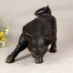 English Art Handmade Brass Ox Statue in Black Finish