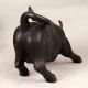 English Art Handmade Brass Ox Statue in Black Finish