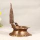 Elegant Brown Gajalakshmi Brass Oil Lamp in South Indian Art