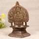 Vintage South Indian Brass Gajalakshmi Oil Lamp for Decor