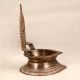 Vintage South Indian Brass Gajalakshmi Oil Lamp for Decor
