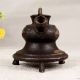 Indian Vintage Brass Hookah Base in Dark Finish for Decor
